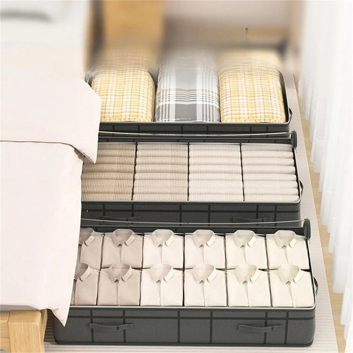 Foldable Under-Bed Storage Bag with Zipper