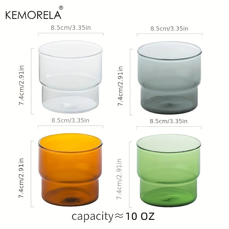 Stackable Two-Tone Borosilicate Glass Cups (Set of 2)