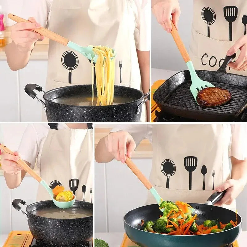 Wooden Handle Utensil Set