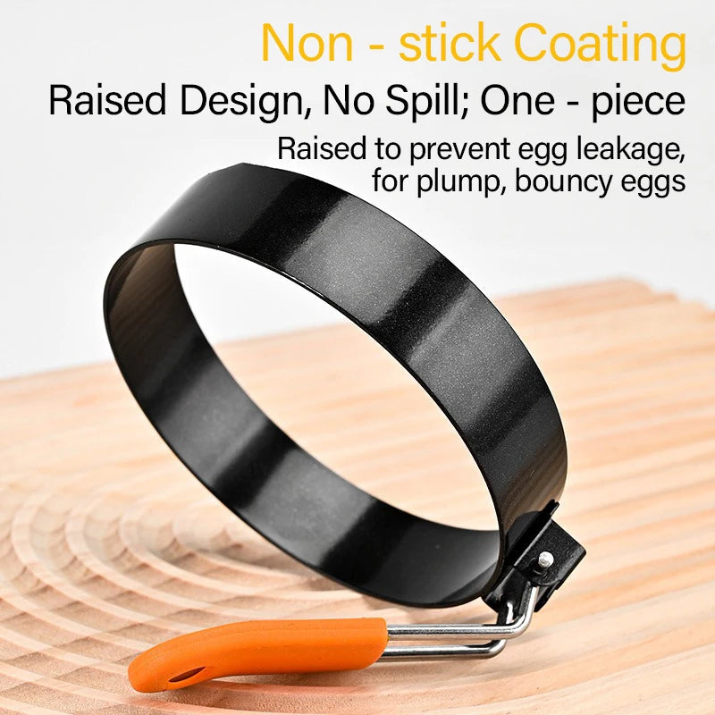 Non-Stick Fried Egg Ring Mold with Silicone Handle