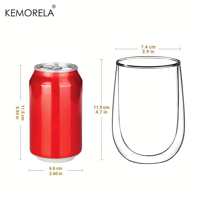 Double-Wall Glass Latte Cup (Set of 4, 350/450ml)