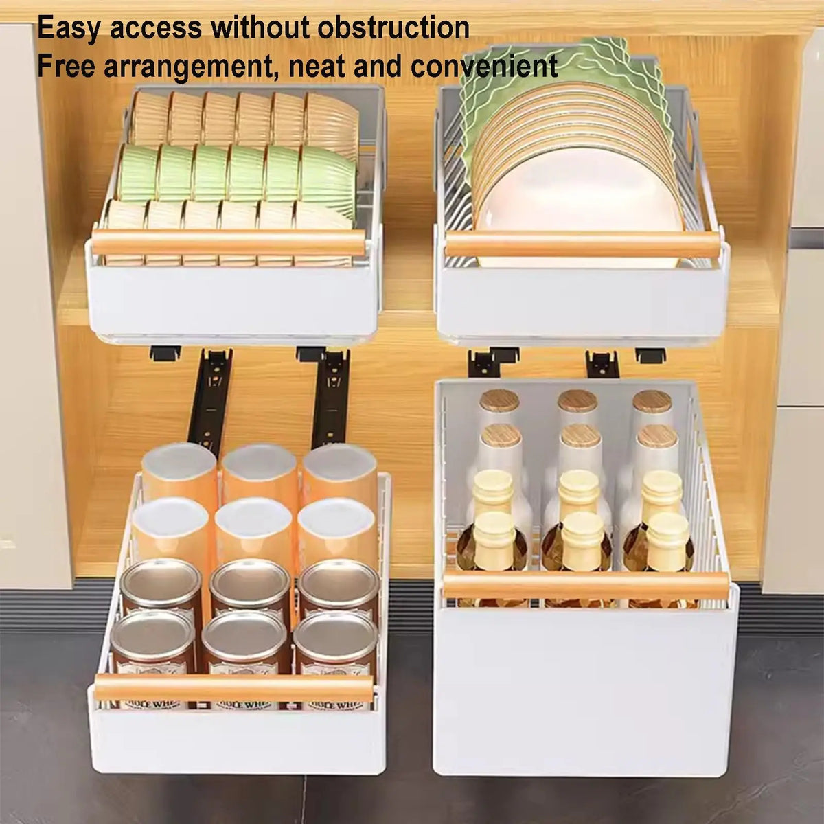 Sliding Drawer Under Sink Pantry Organizer