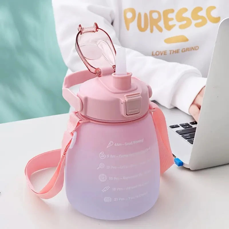 Motivational Water Bottle with Phone Holder (1.3L)