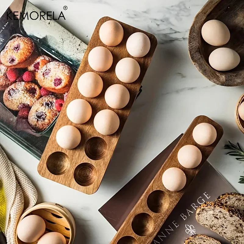 Carved Wood Egg Tray