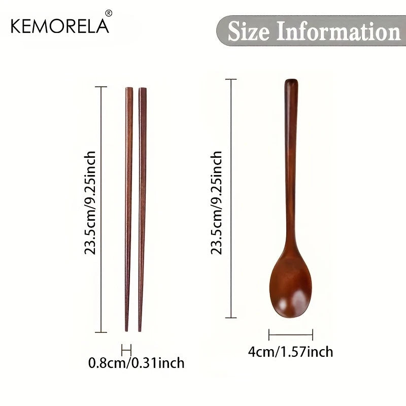 Korean Wooden Spoon & Chopstick Set (6 Pairs)