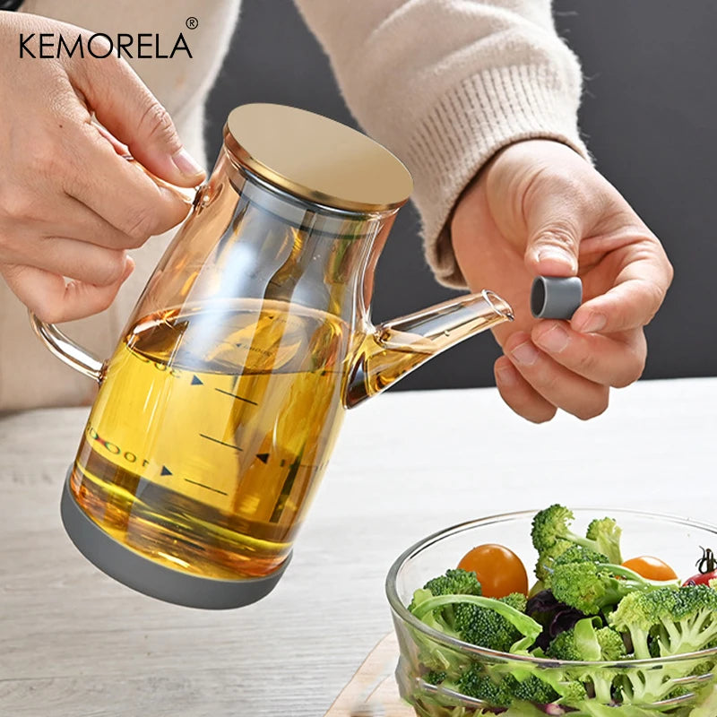 Glass Oil Dispenser with Scale & Stainless Lid (600/750/1000ml)