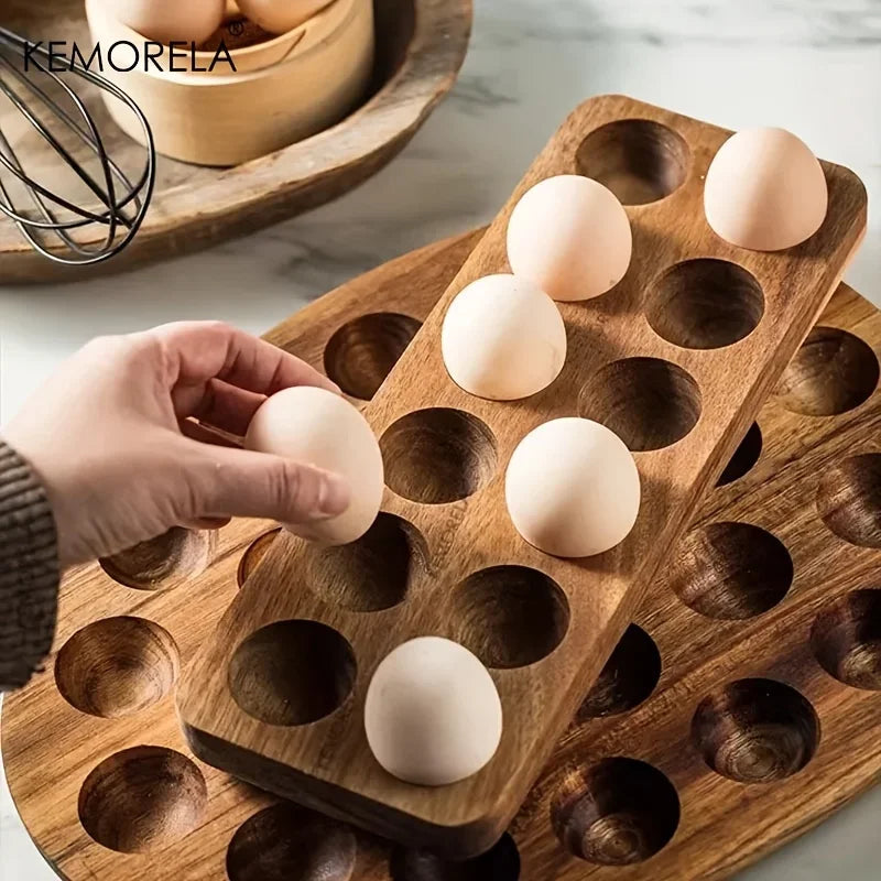 Carved Wood Egg Tray