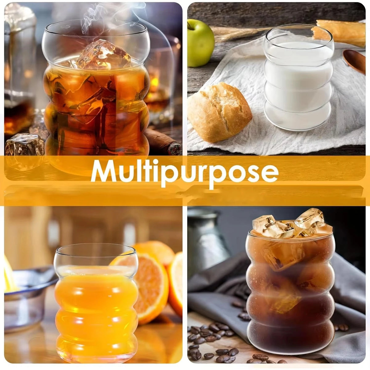 Bubble Glass Cups Set