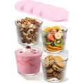 Ribbed Glass Food Storage Bowls with Lids (Set of 4)