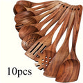 Natural Teak Wood Kitchen Utensil Set (10pcs)