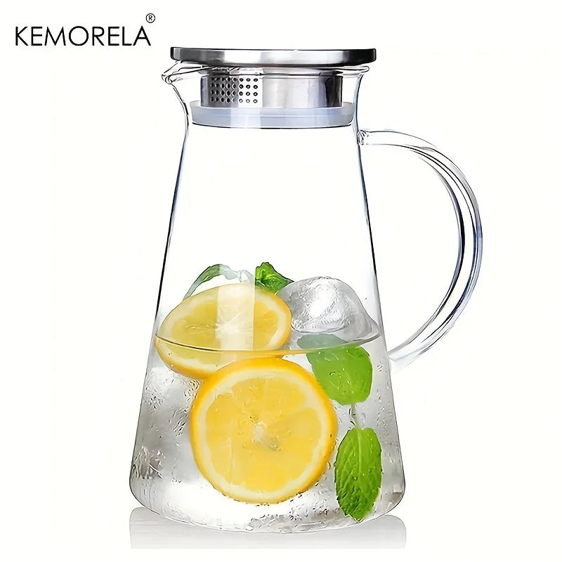 Glass Pitcher with Strainer Lid