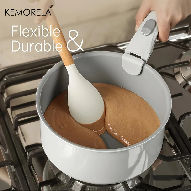 Silicone & Beechwood Kitchen Utensil Set with Holder (11-Piece)