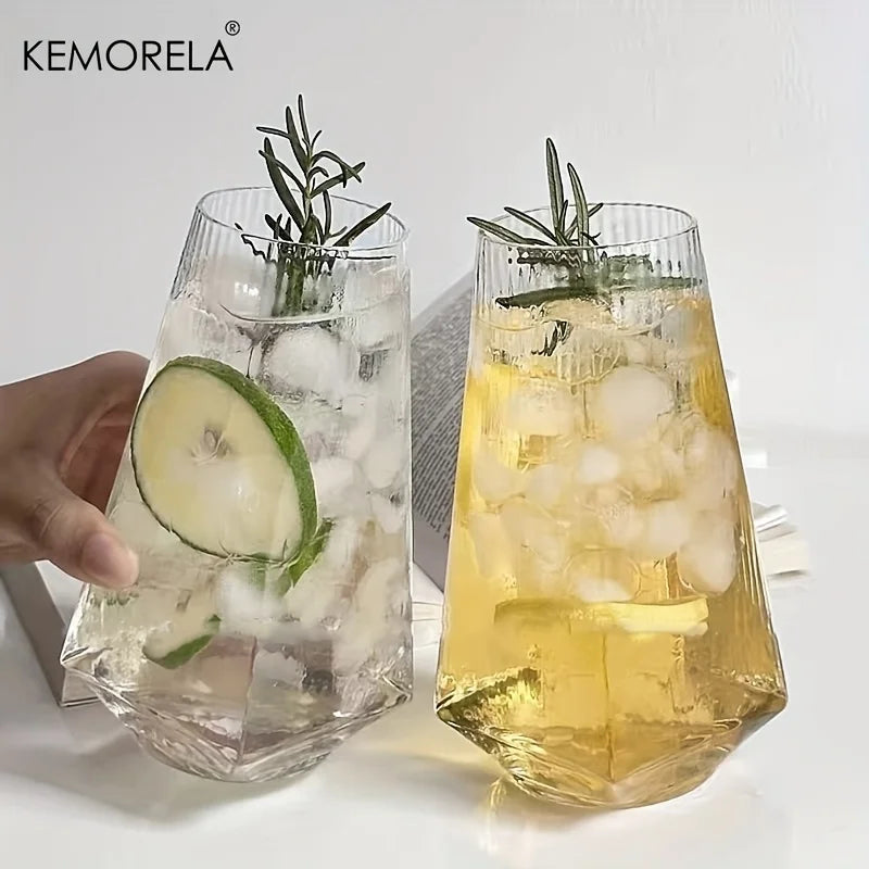 Diamond-Cut Glass Tumbler