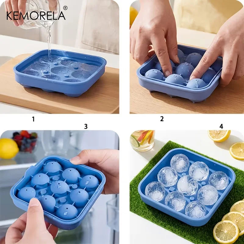 Silicone Football Ice Ball Mold (6 Balls)
