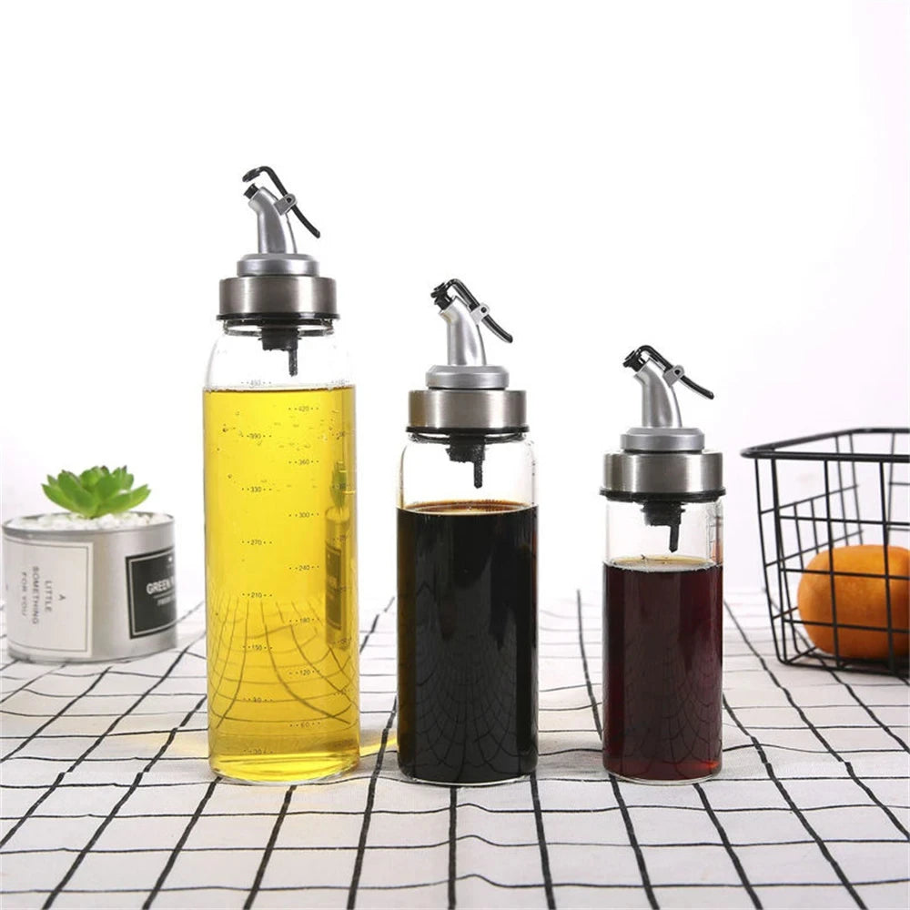 Glass Oil Dispenser Bottle with Measurement Scale