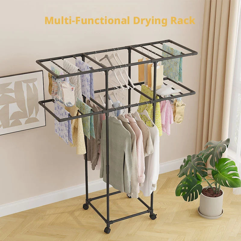 Rolling Clothes Drying Rack