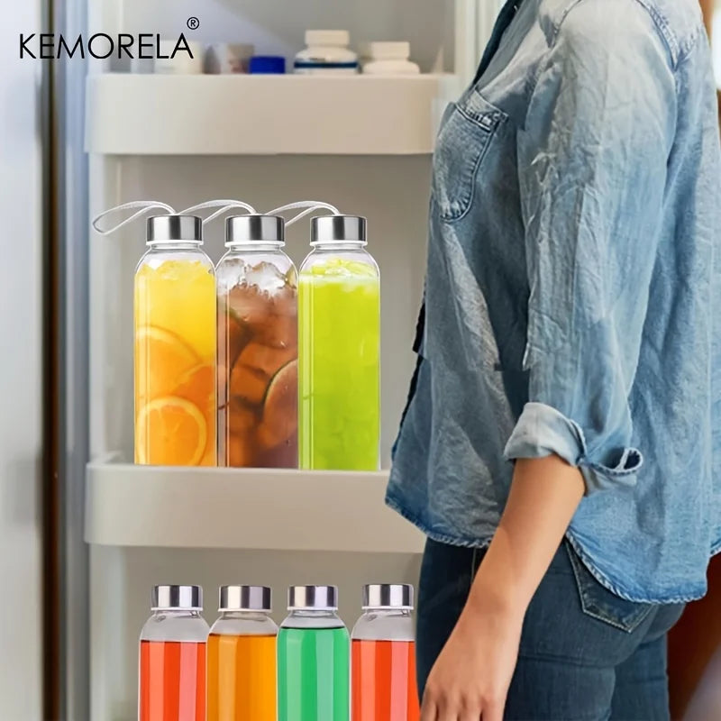 Glass Water Bottle with Cleaning Brush