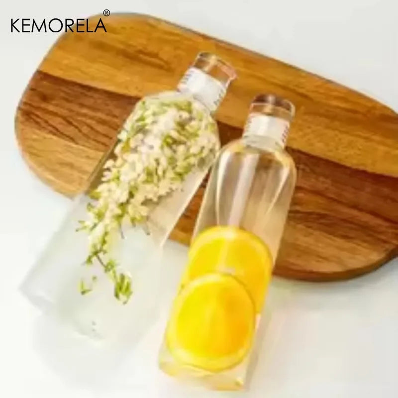 Round Glass Water Bottle with Stainless Lid (300/500/700ml)
