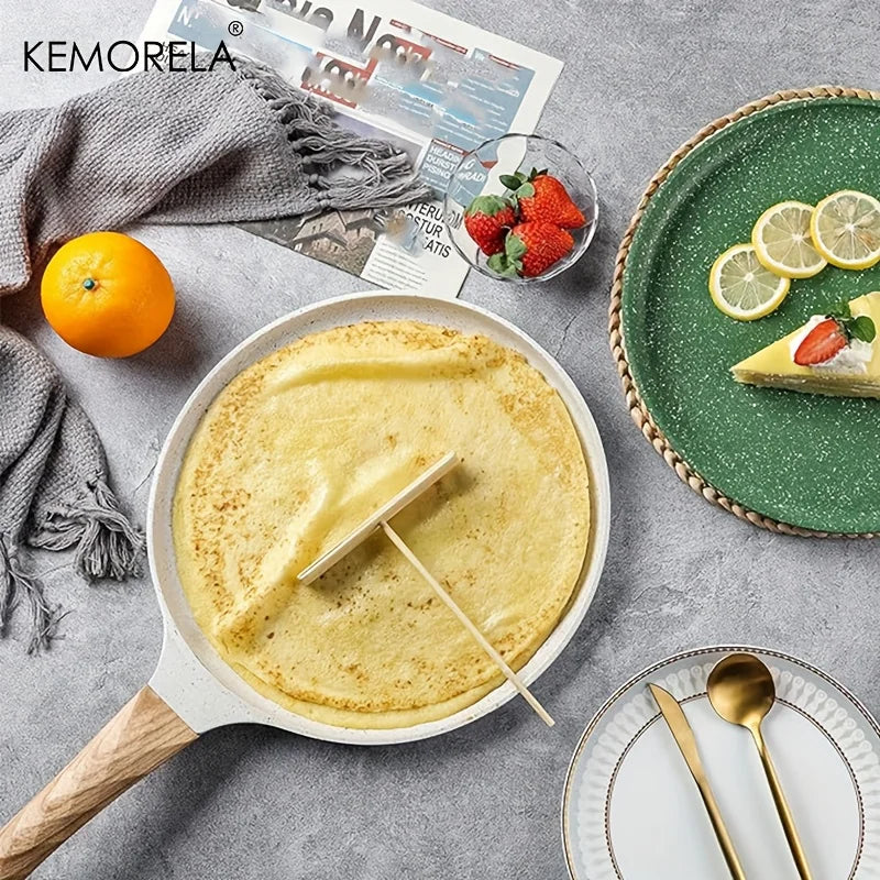 Marble-Look Non-Stick Crepe Pan with Wood Handle