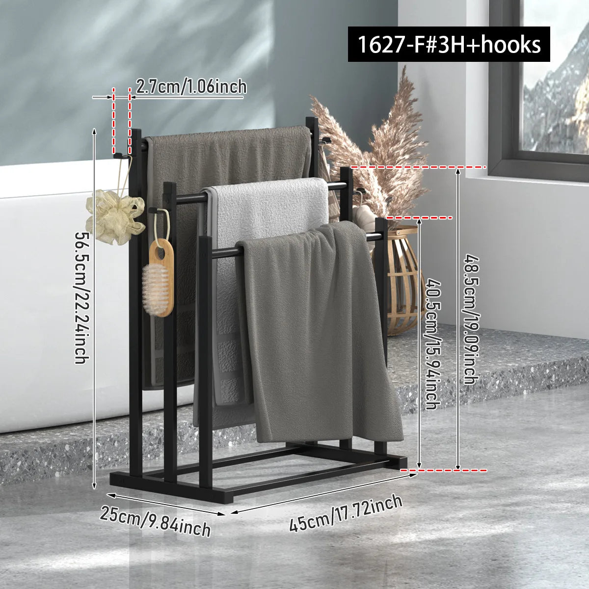 3-Tier Freestanding Towel Rail