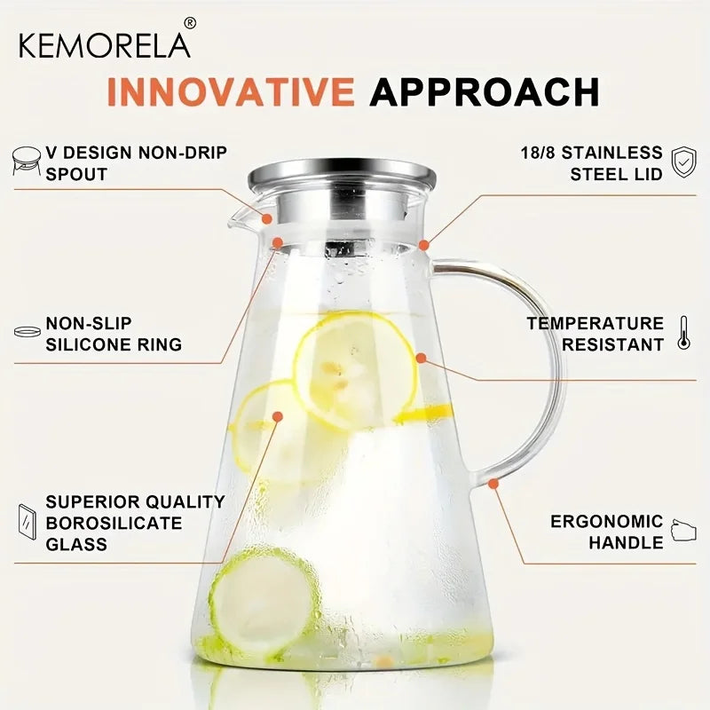 Glass Pitcher with Strainer Lid