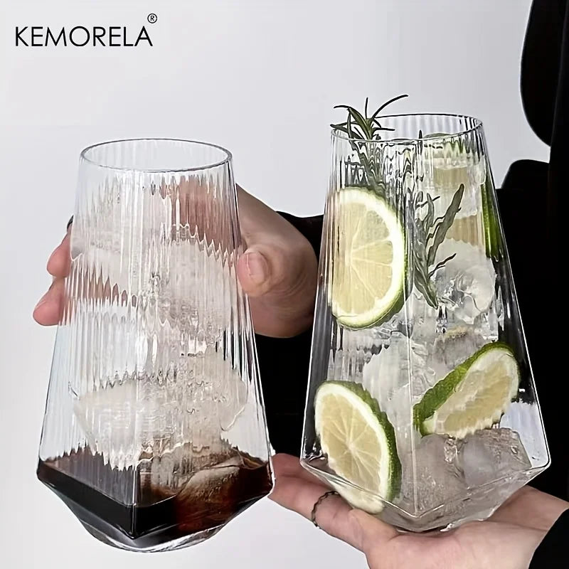 Diamond-Cut Glass Tumbler