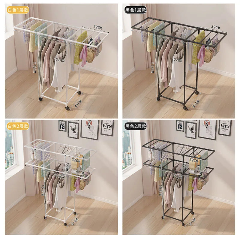Rolling Clothes Drying Rack