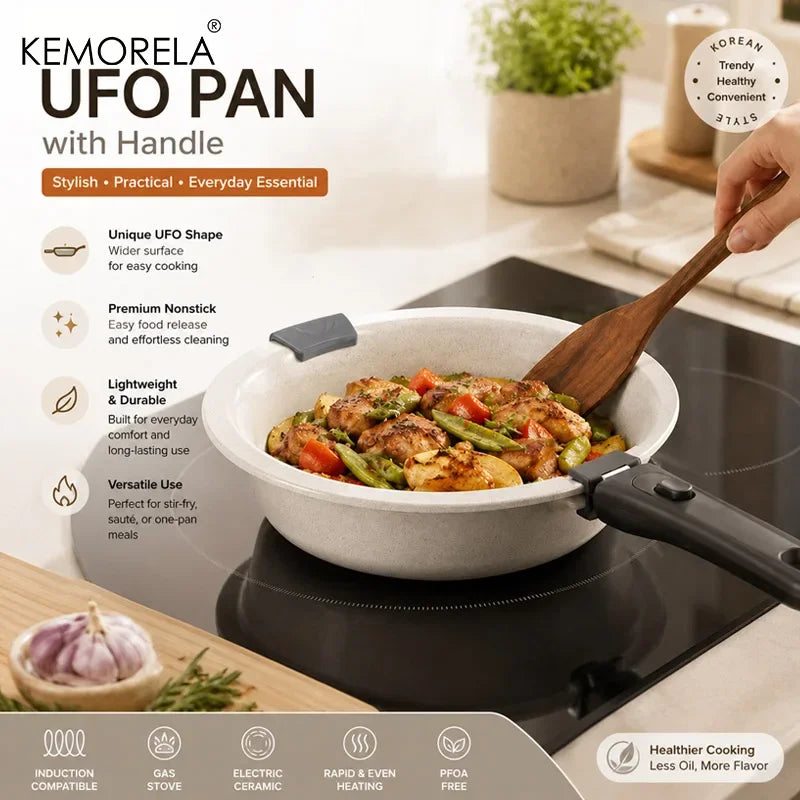 Korean-Style Ceramic UFO Pan with Handles