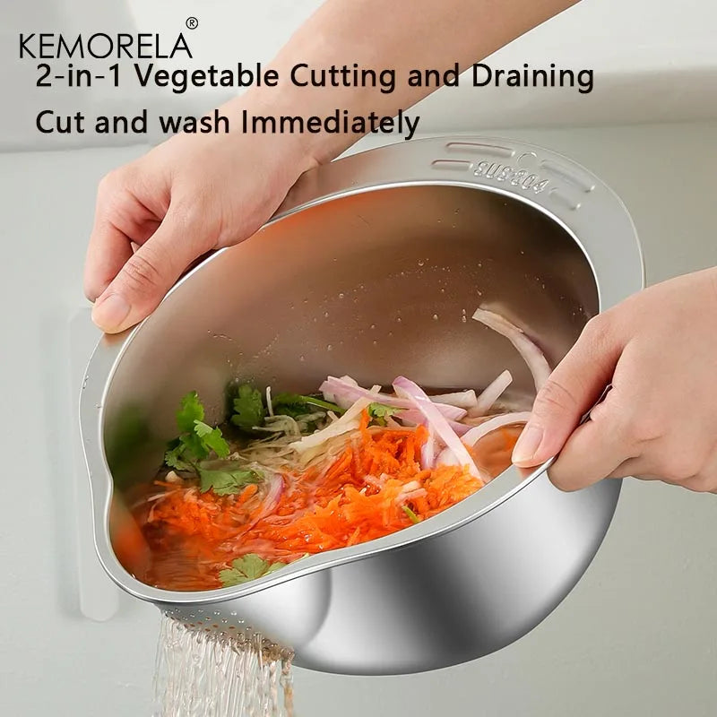 Stainless Steel Multi-Grater Bowl with 4 Grating Surfaces
