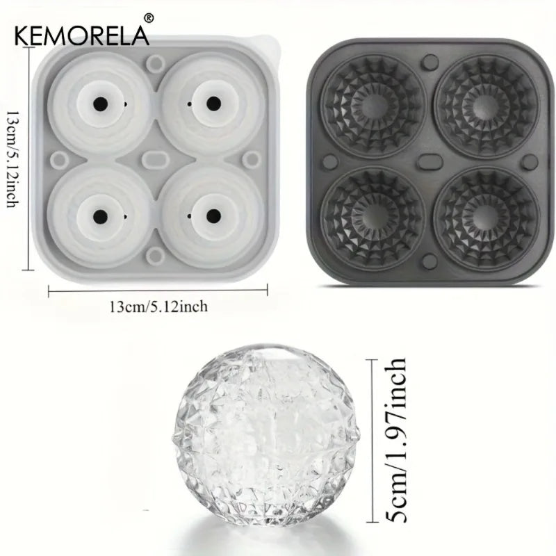 Diamond Ice Ball Mold (4 Spheres)