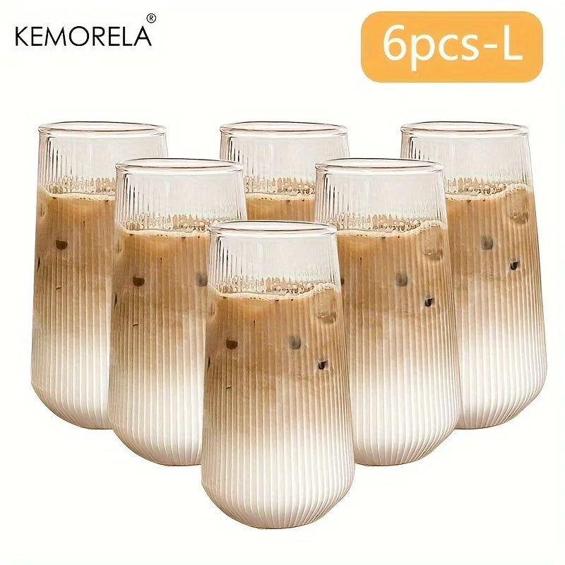 Tall Ribbed Glass Cups