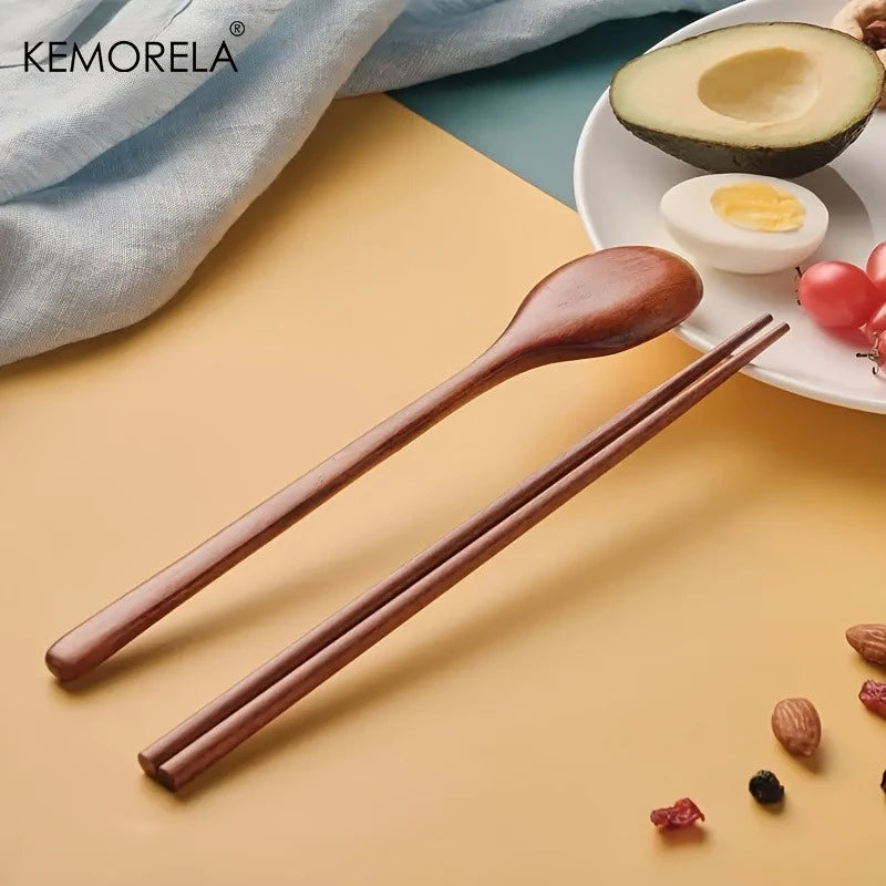 Korean Wooden Spoon & Chopstick Set (6 Pairs)