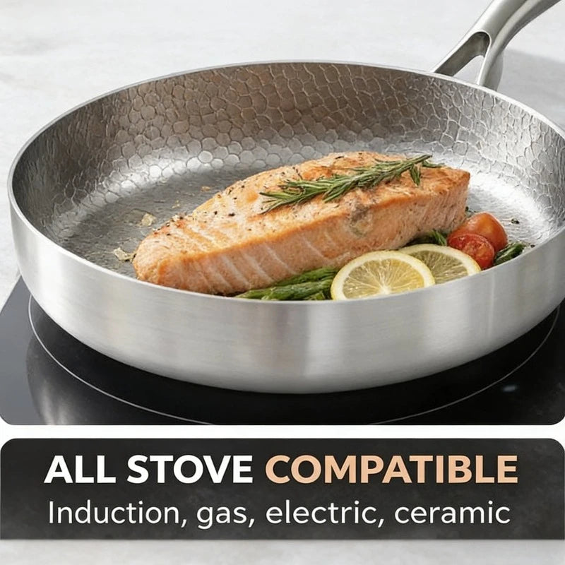 Titanium Steel Hammered Non-Stick Frying Pan (24cm / 28cm)