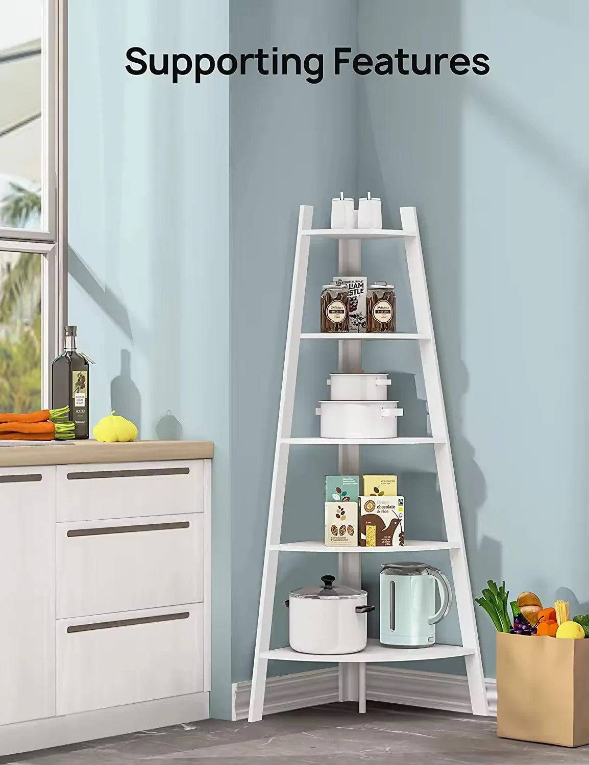 Corner Ladder Shelf