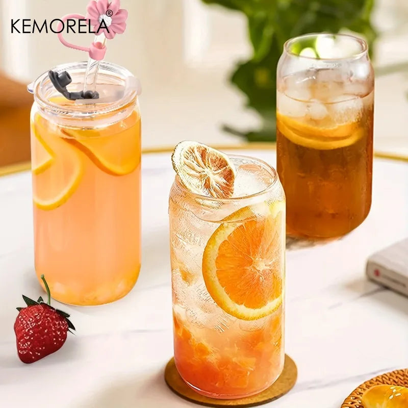 Mason Jar Drinking Glasses with Lids & Straws (2pcs)
