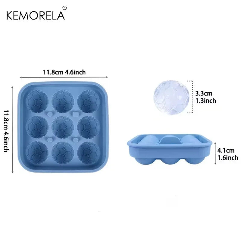 Silicone Football Ice Ball Mold (6 Balls)