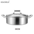 Stainless Steel Deep Cooking Pot with Glass Lid — All Hob Types