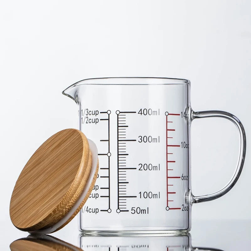 Glass Measuring Mug with Bamboo Lid