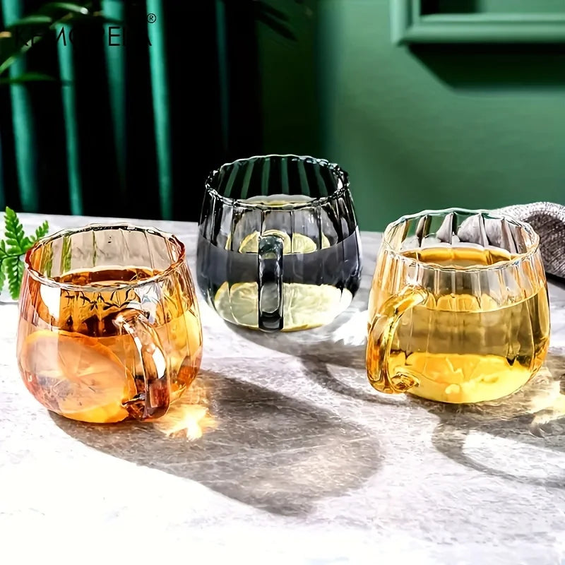 Pumpkin-Shaped Glass Mug Set (6pcs)