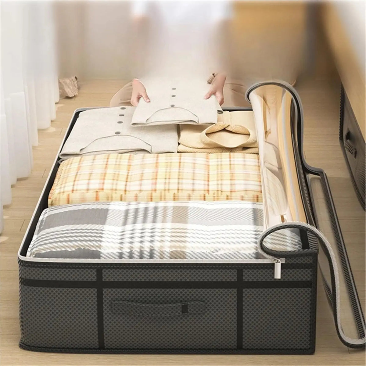 Foldable Under-Bed Storage Bag with Zipper
