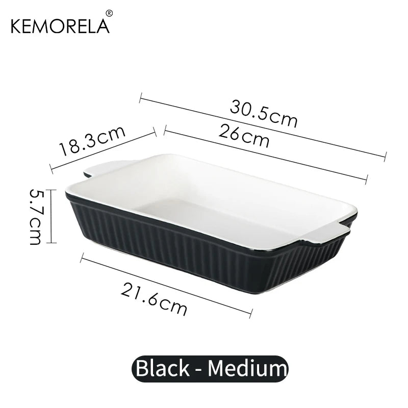 White Ceramic Baking Dish with Handles (Small / Large)
