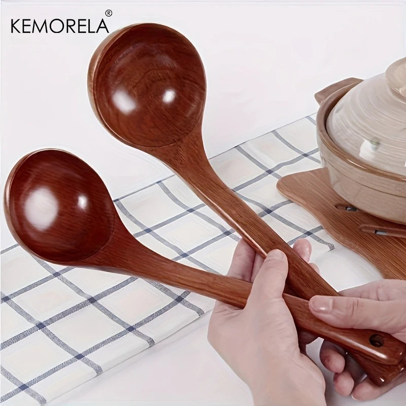 Long Handle Wooden Soup Ladle