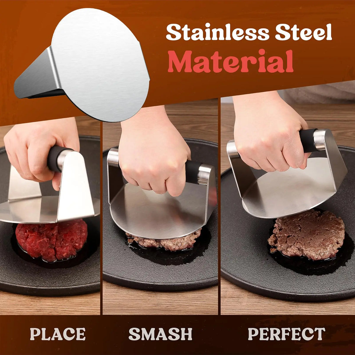 Anti-Scald Smash Burger Press