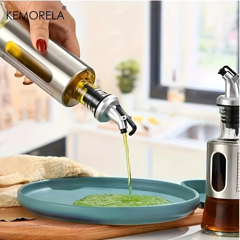Stainless Steel Glass Oil Dispenser Bottle (200/300/500ml)