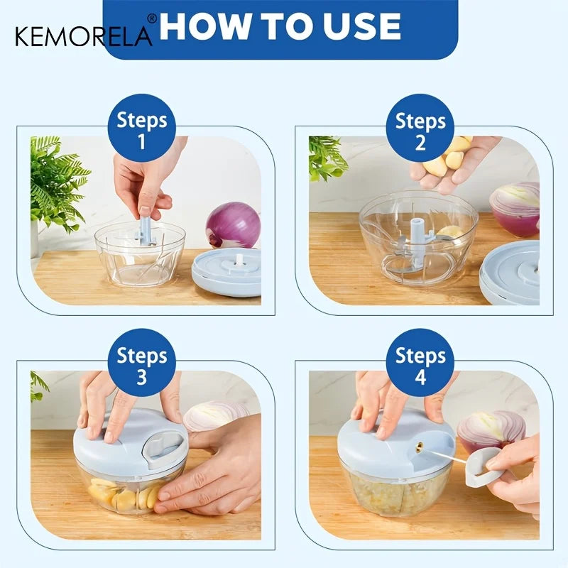 Pull-String Manual Food Chopper (500/900ml)