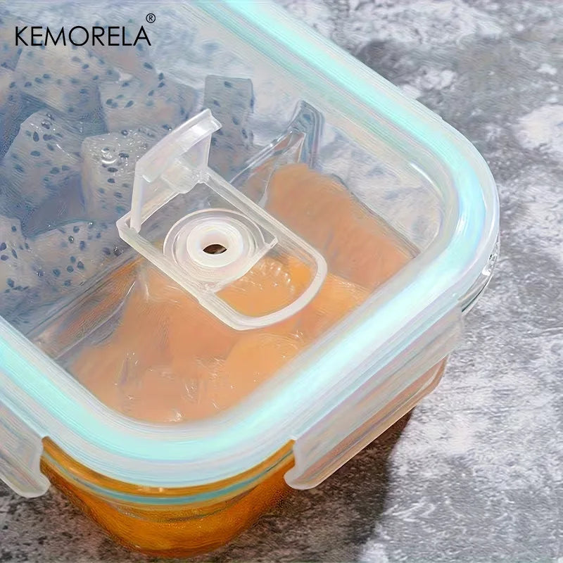 Glass Lunch Box with Divider & Locking Lid