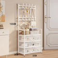 4-Tier Shoe Rack with Hooks