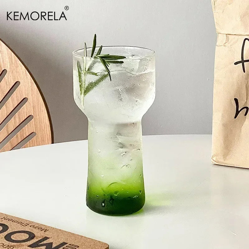 Gradient Tinted Glass Tumbler with Glass Straw (2pcs)