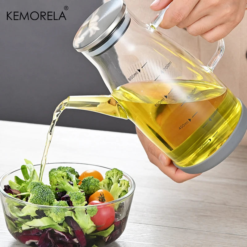 Glass Oil Dispenser with Scale & Stainless Lid (600/750/1000ml)