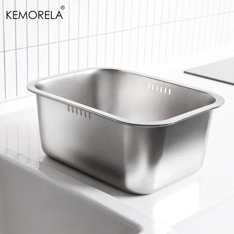 Stainless Steel Over-Sink Colander Basket with Extendable Arms (Large)